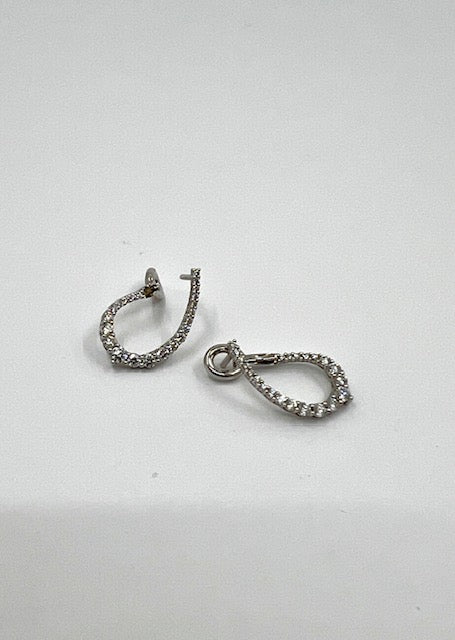 18ct White Gold Diamaond Graduating Hoops