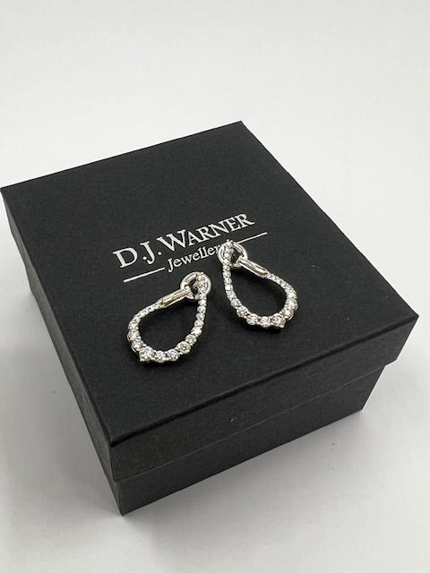 18ct White Gold Diamaond Graduating Hoops