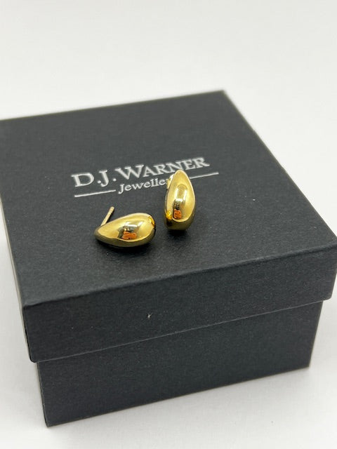 9ct Yellow Gold Comma Earrings