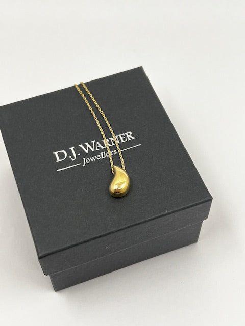 9ct Yellow gold Comma Pendant and Chain