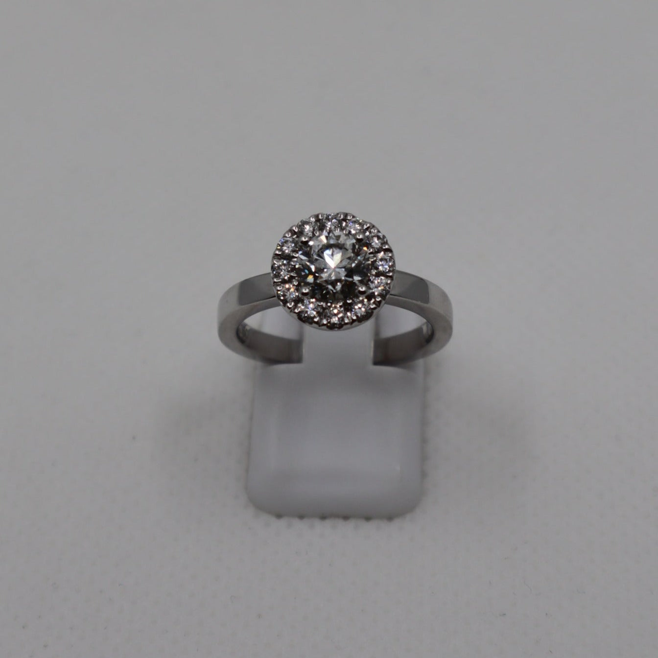 Platinum Diamond Solitaire Cluster Ring