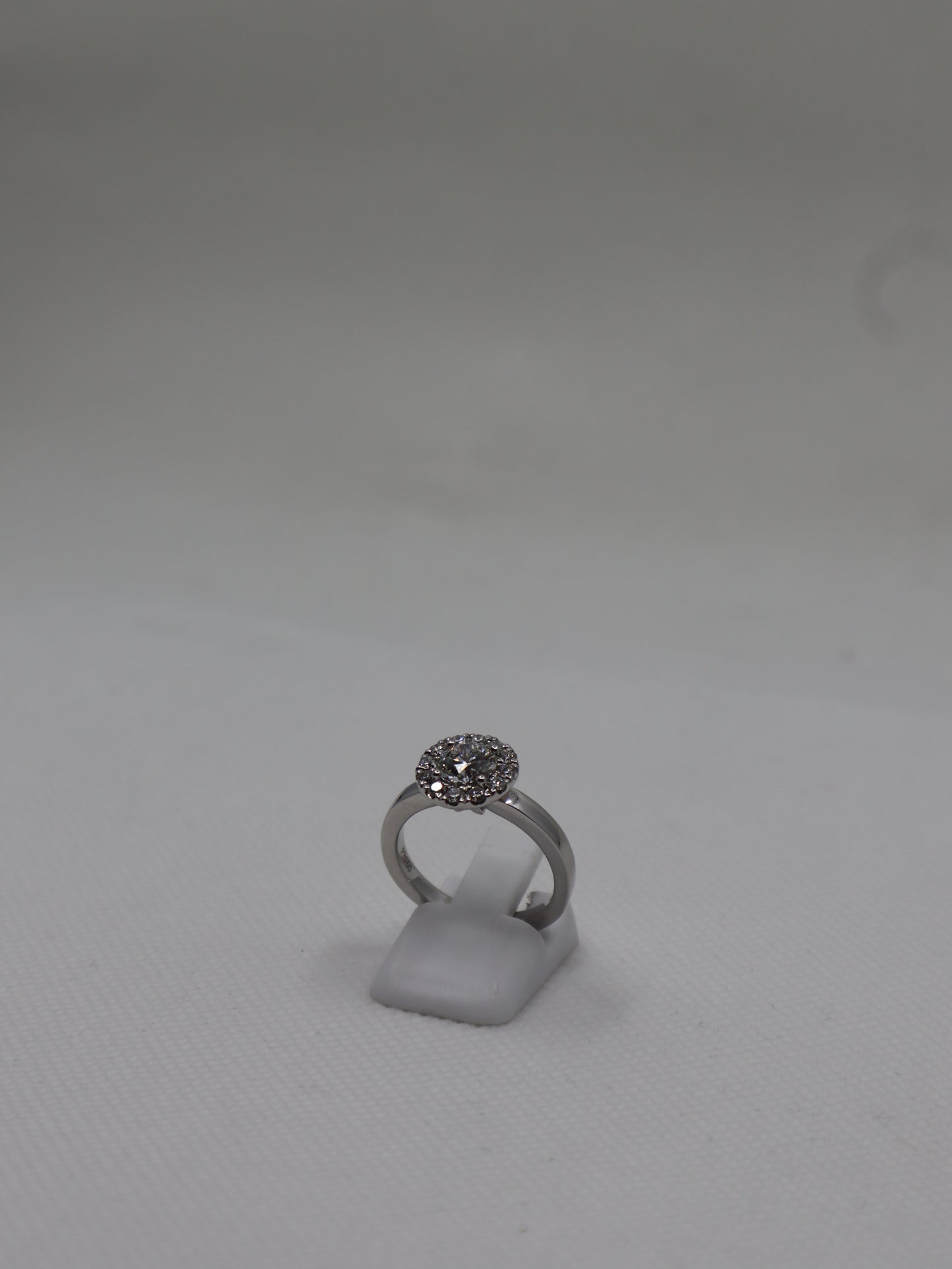 Platinum Diamond Solitaire Cluster Ring