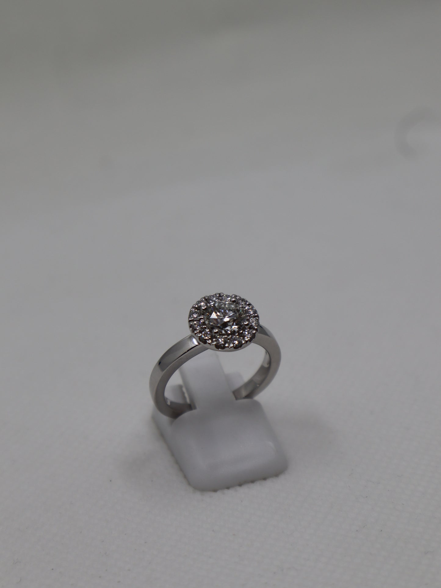 Platinum Diamond Solitaire Cluster Ring