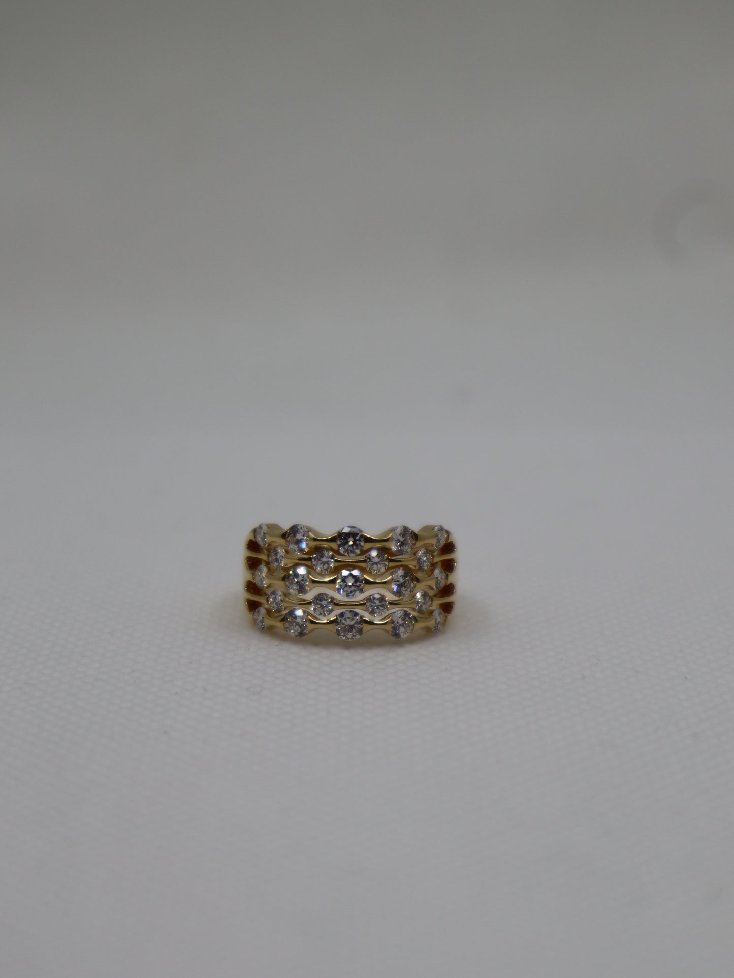 18ct Yellow Gold 5 Row Diamond Ring