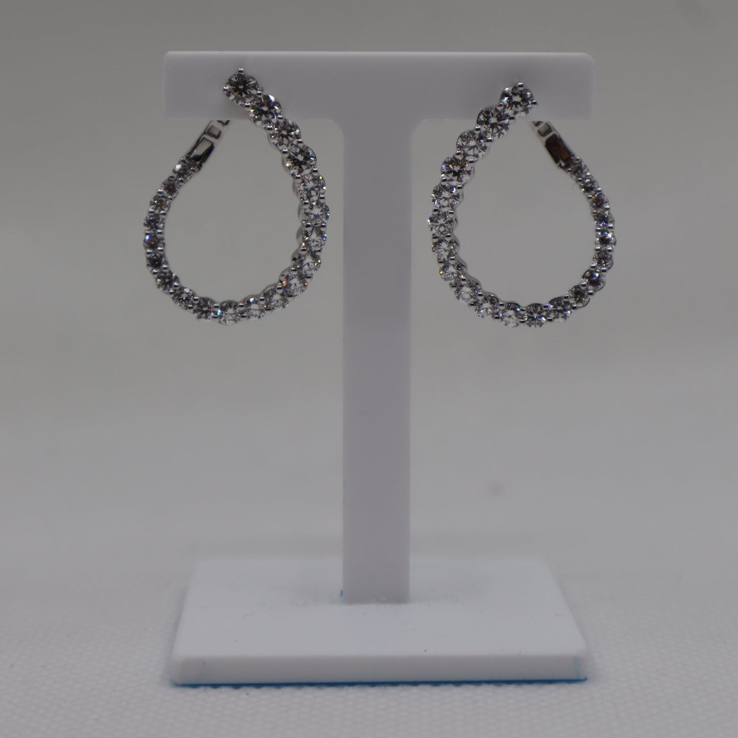 18ct White Gold Diamond Hoop Earrings