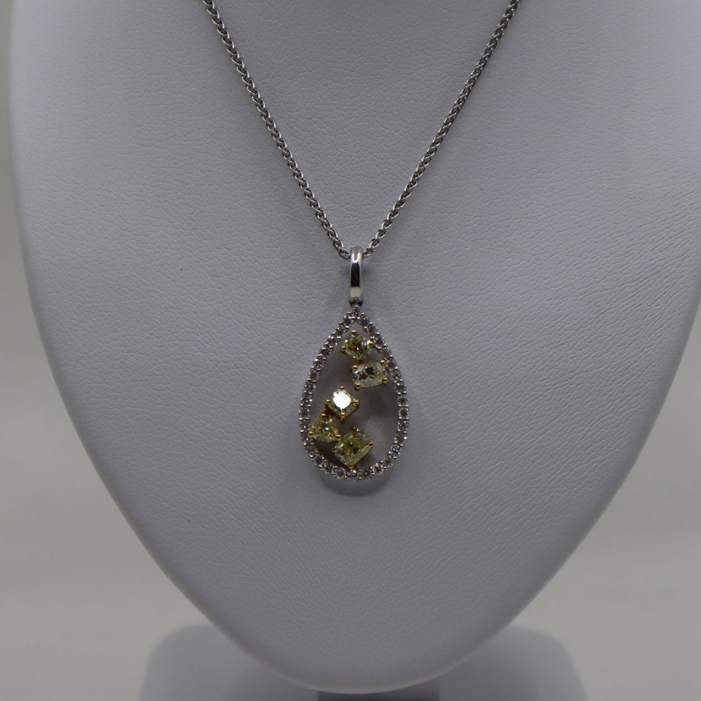 18ct Yellow and White Diamond Pendant and Chain