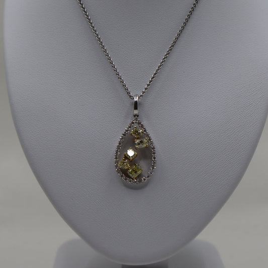 18ct Yellow and White Diamond Pendant and Chain
