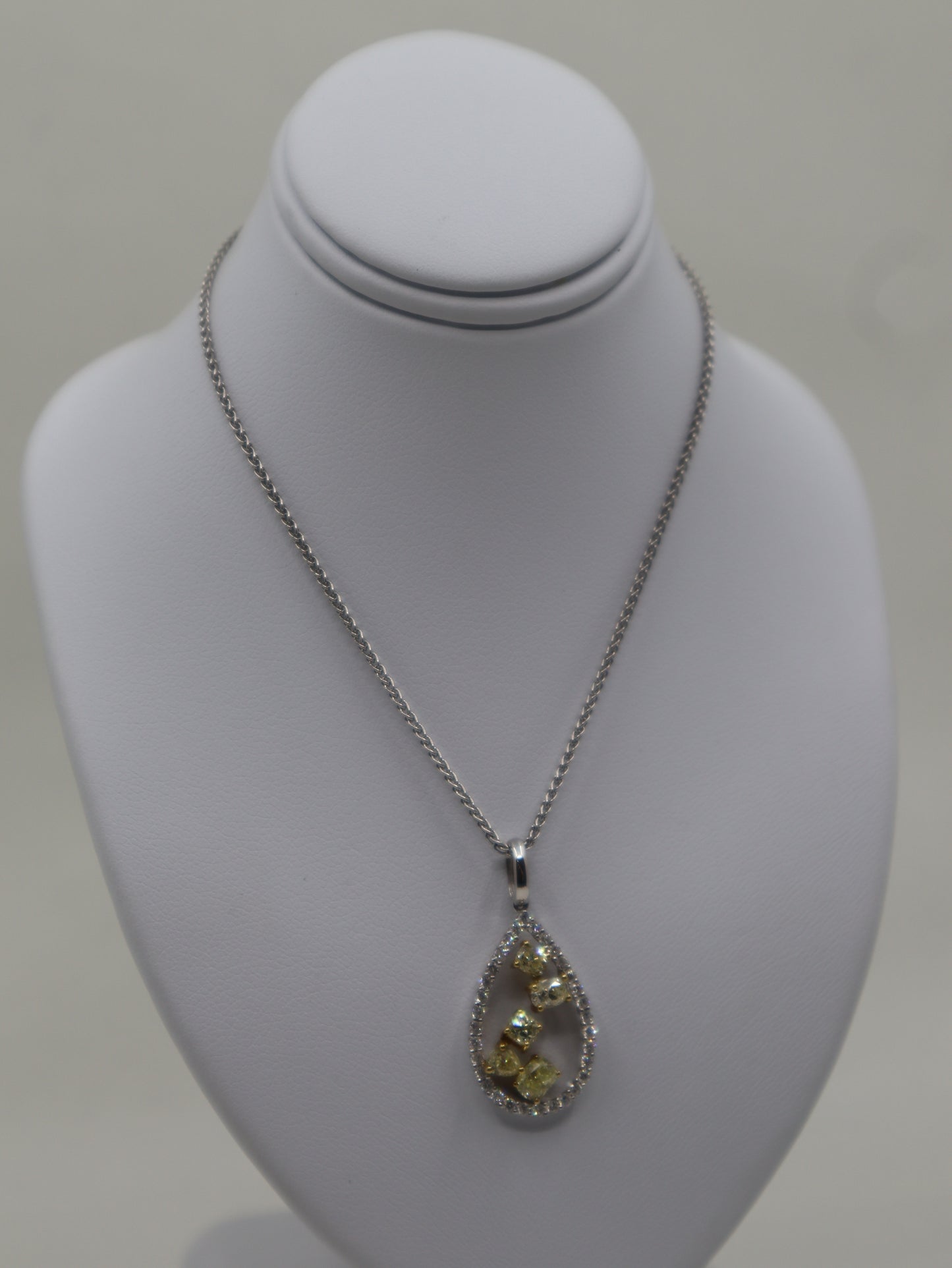 18ct Yellow and White Diamond Pendant and Chain