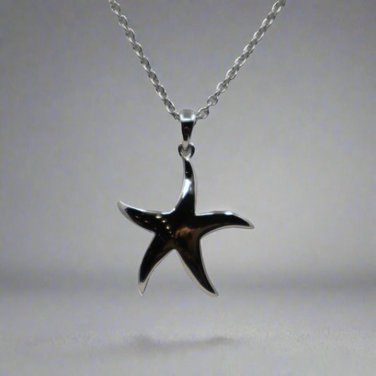 Silver Starfish Pendant and Chain