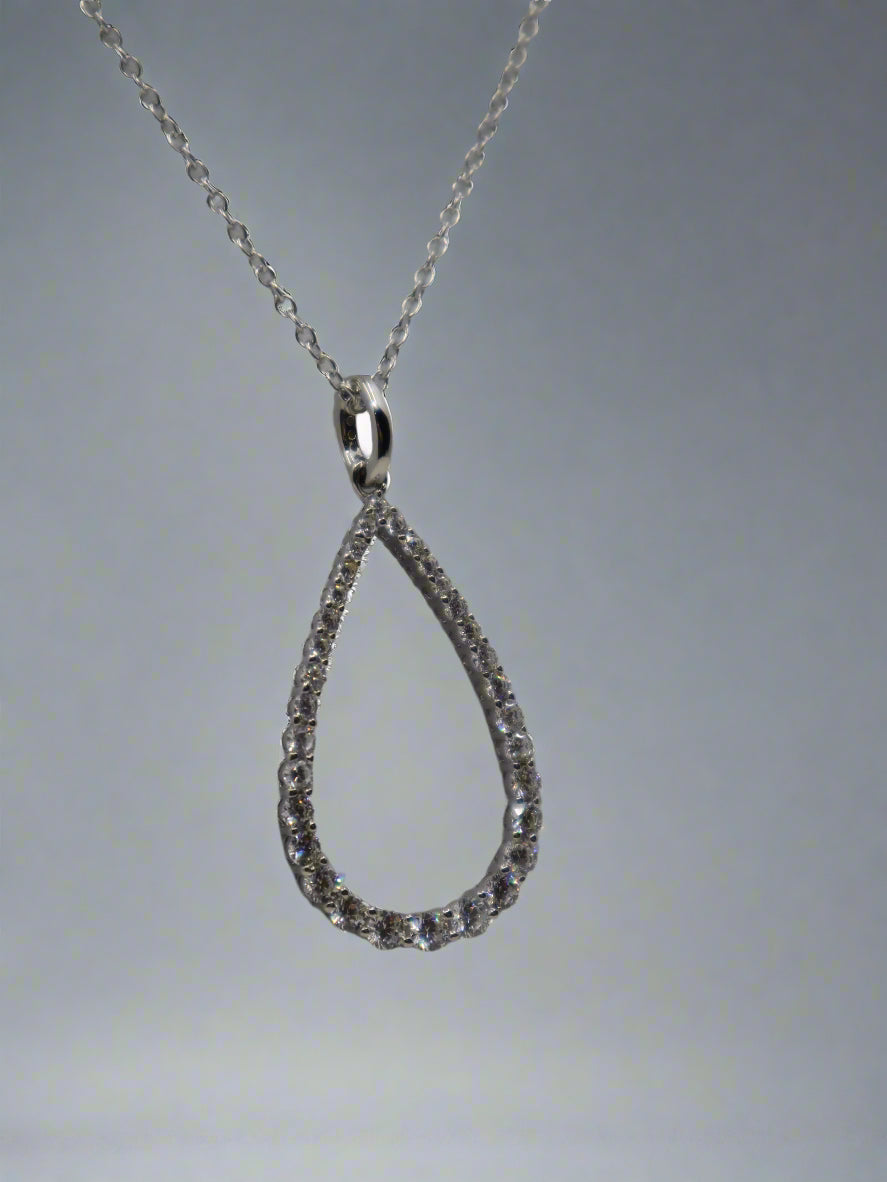 Silver Cz Set Pendant and Chain
