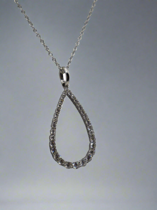 Silver Cz Set Pendant and Chain