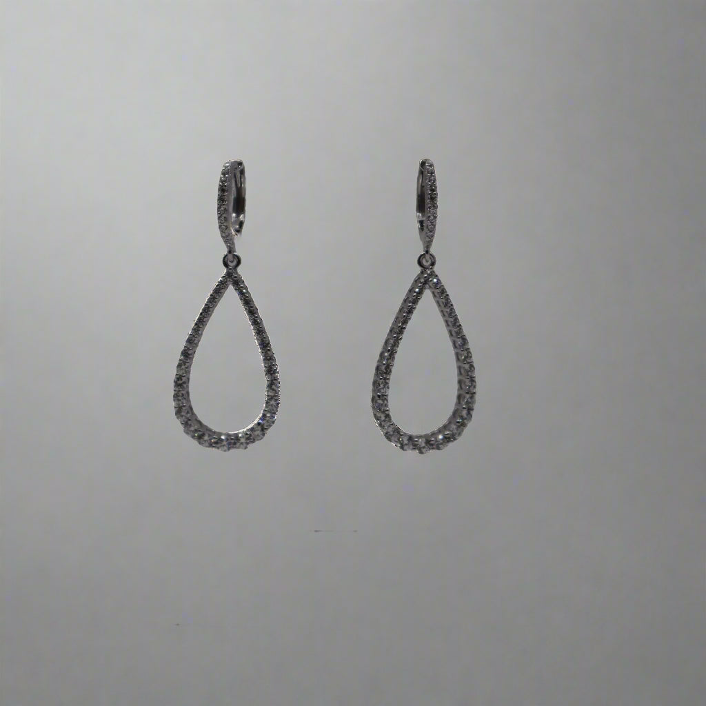 Silver CZ Drop Earrings