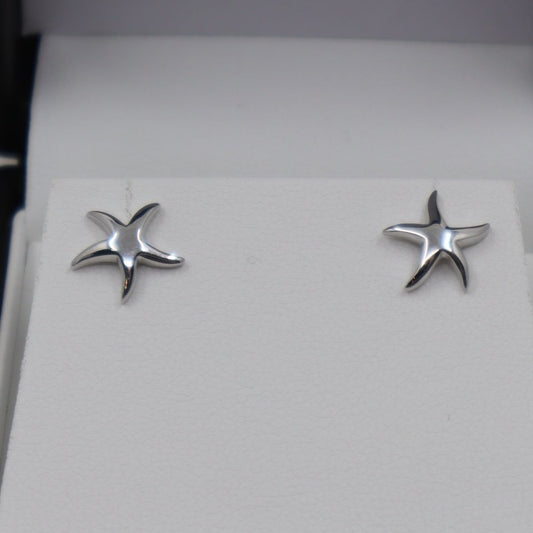 Silver Starfish Stud Earrings