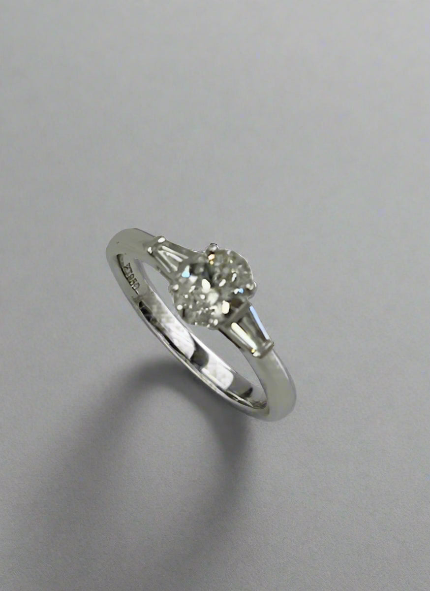 Platinum Oval Diamond Solitaire Ring