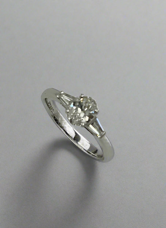 Platinum Oval Diamond Solitaire Ring