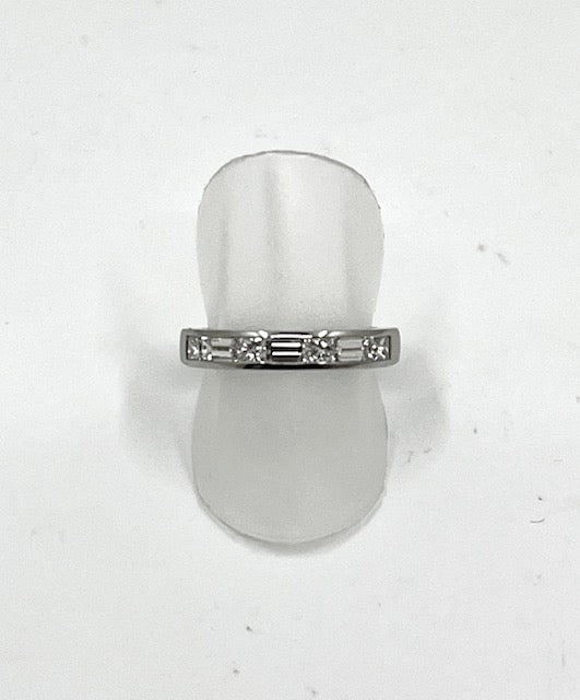 Platinum Baguette and Princess Cut Diamond Eternity Ring