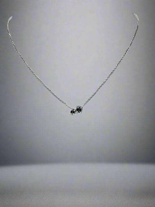 18ct White gold Emerald Cut Double Pendant
