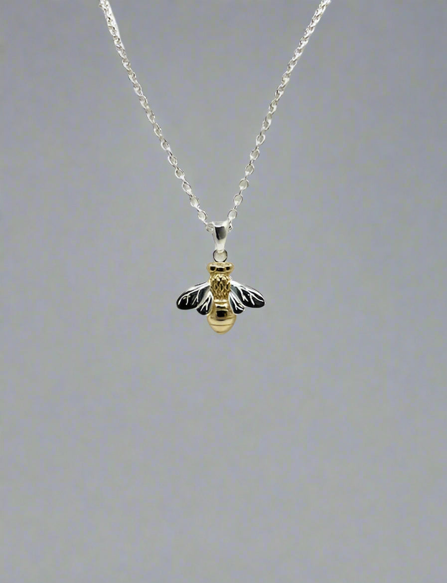 Silver Bee Pendant and Chain