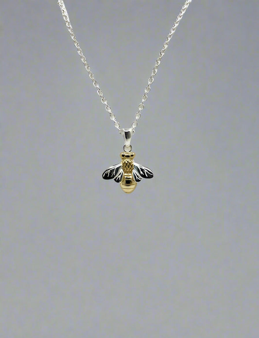 Silver Bee Pendant and Chain