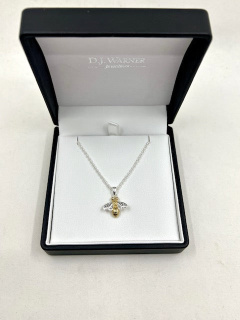 Silver Bee Pendant and Chain