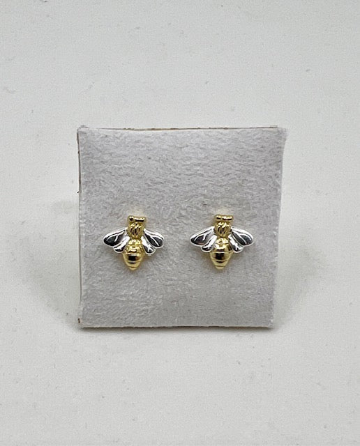 Silver Bee Earrings
