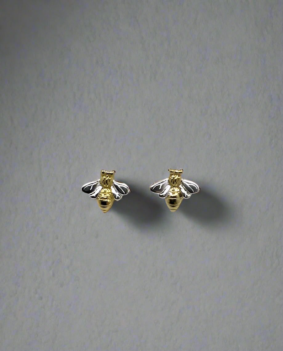 Silver Bee Earrings