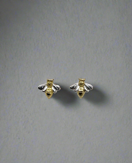 Silver Bee Earrings