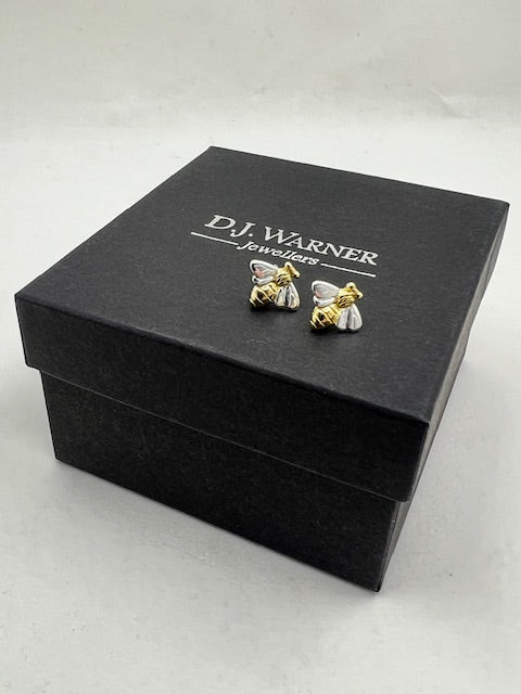 Silver Bee Earrings