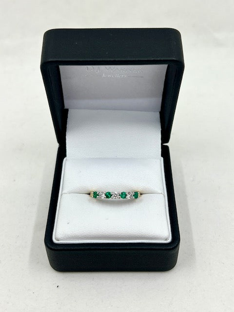 18ct Yellow Gold Emerald and Diamond Eternity Ring