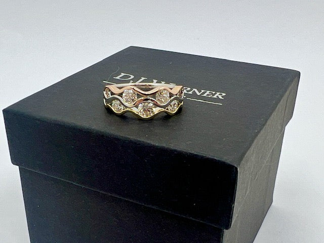 18ct 3 Colour Gold Diamond Ring