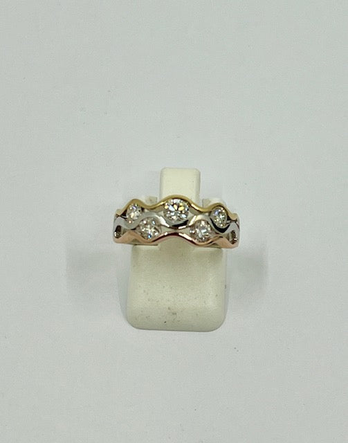 18ct 3 Colour Gold Diamond Ring