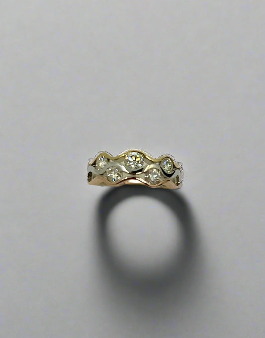 18ct 3 Colour Gold Diamond Ring