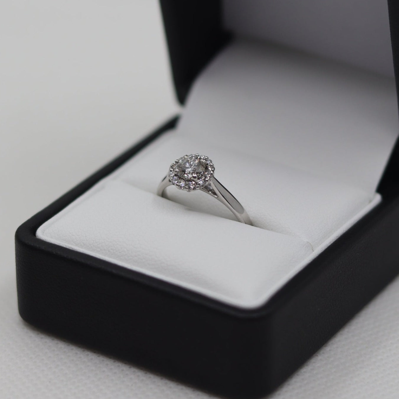 Platinum Diamond Halo Ring