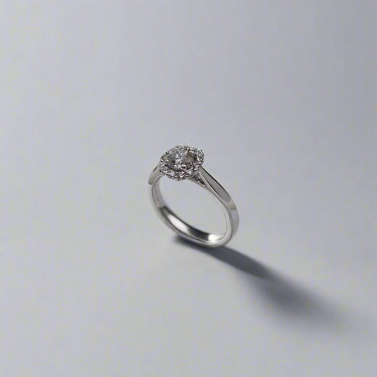 Platinum Diamond Halo Ring