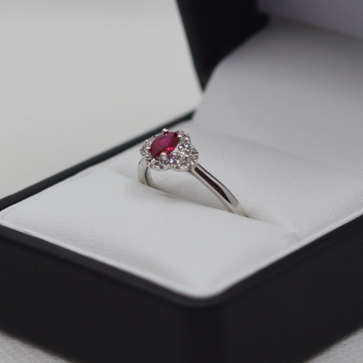 18ct White Gold Ruby and Diamond Ring