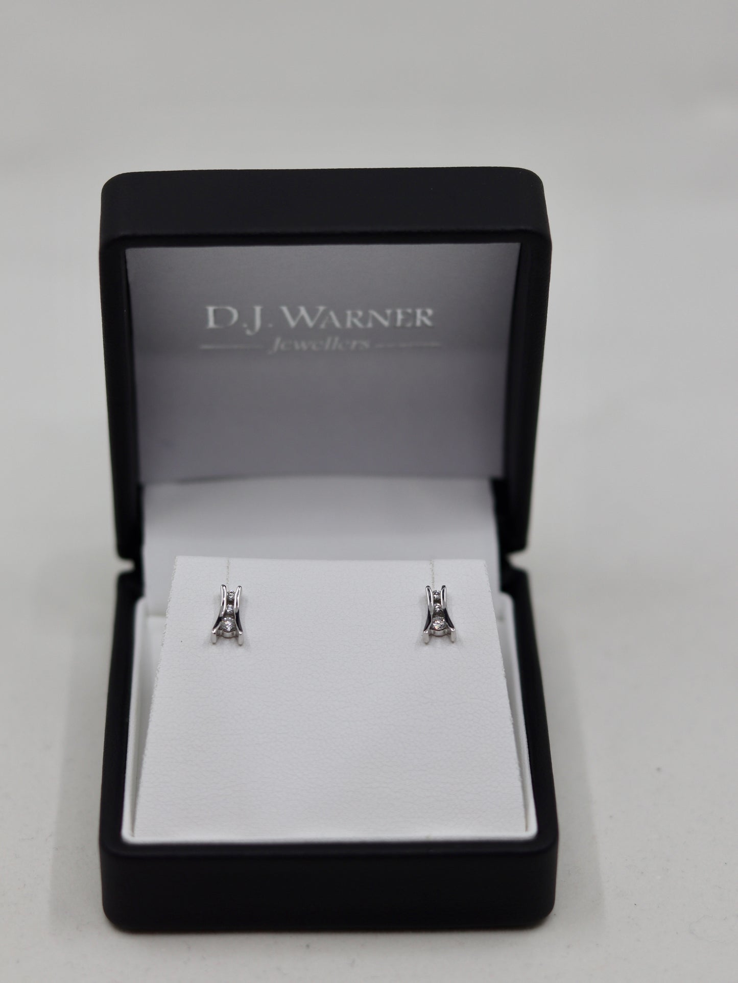 9ct 3 Stone Diamond Stud Earrings