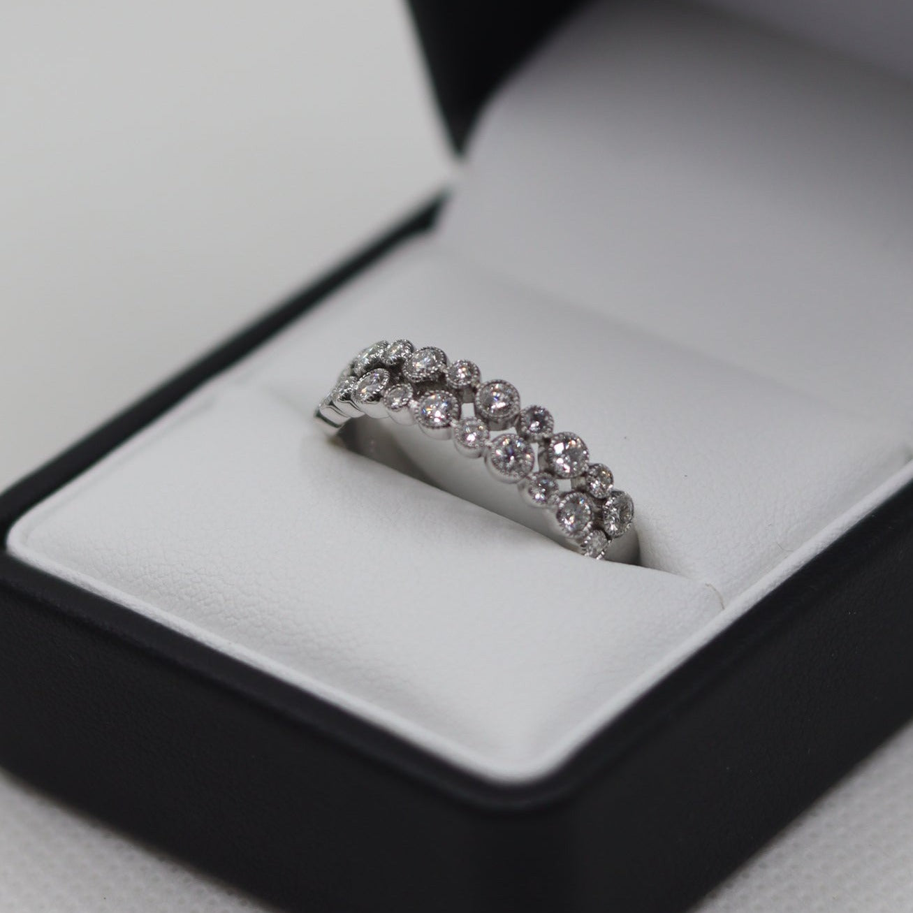 18ct White Gold Double Row Diamond Eternity Ring