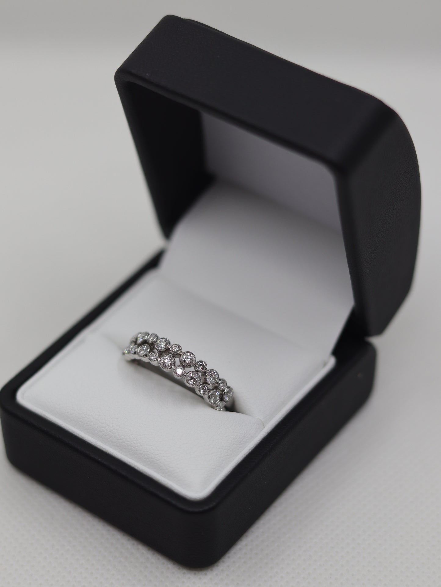 18ct White Gold Double Row Diamond Eternity Ring