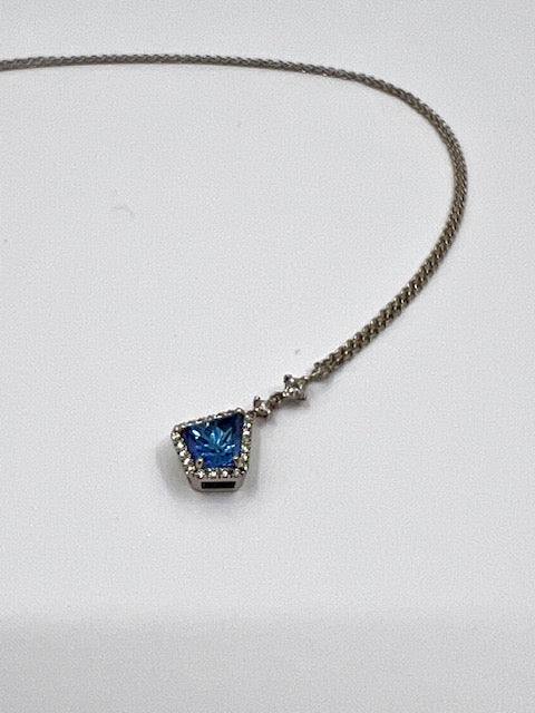 Platinum Tanzanite and Diamond Pendant