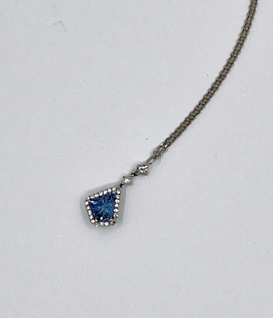 Platinum Tanzanite and Diamond Pendant