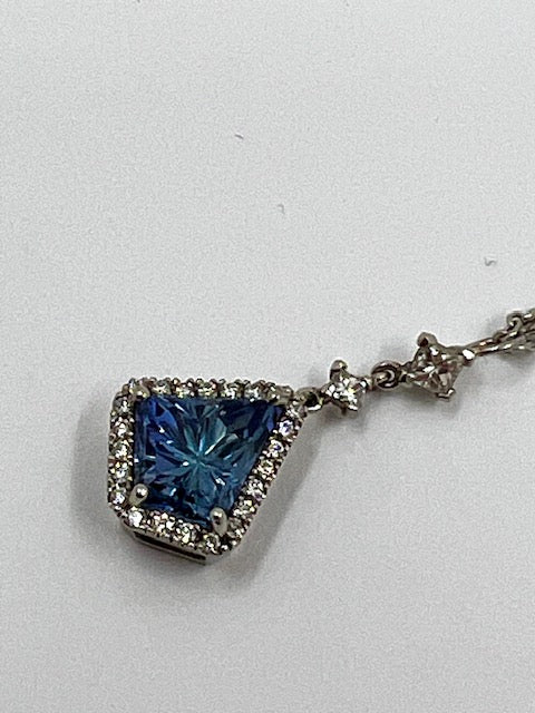 Platinum Tanzanite and Diamond Pendant