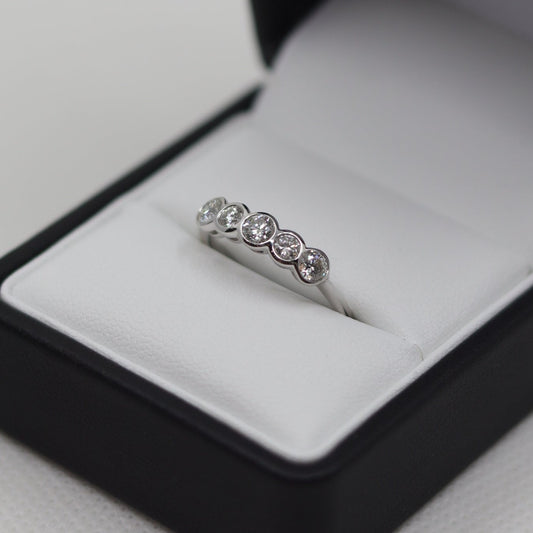 18ct White Gold Bezel Set Eternity Ring