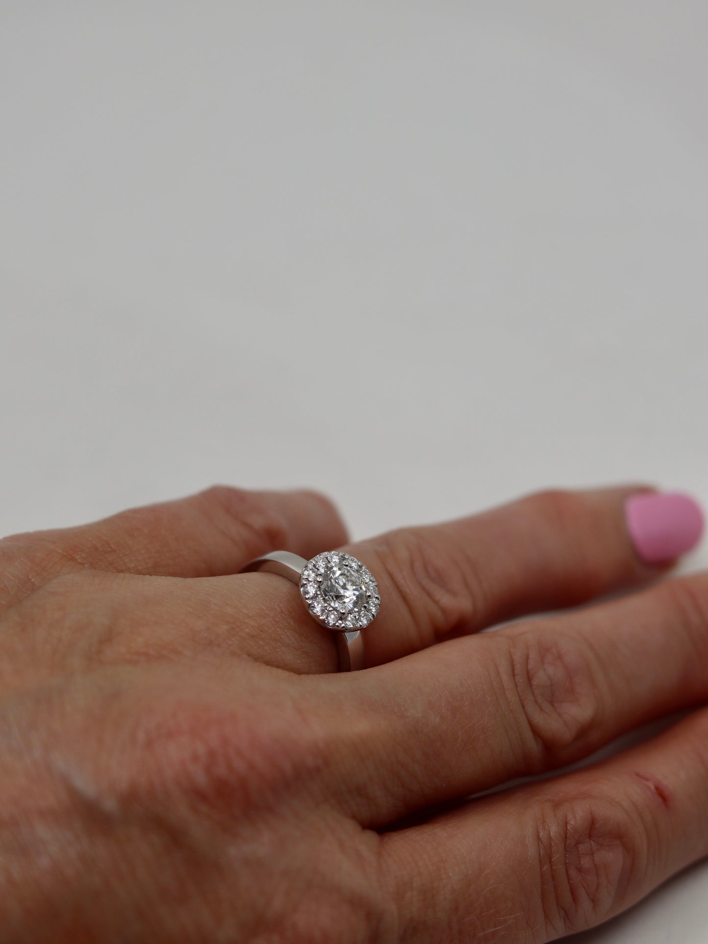 Platinum Diamond Solitaire Cluster Ring