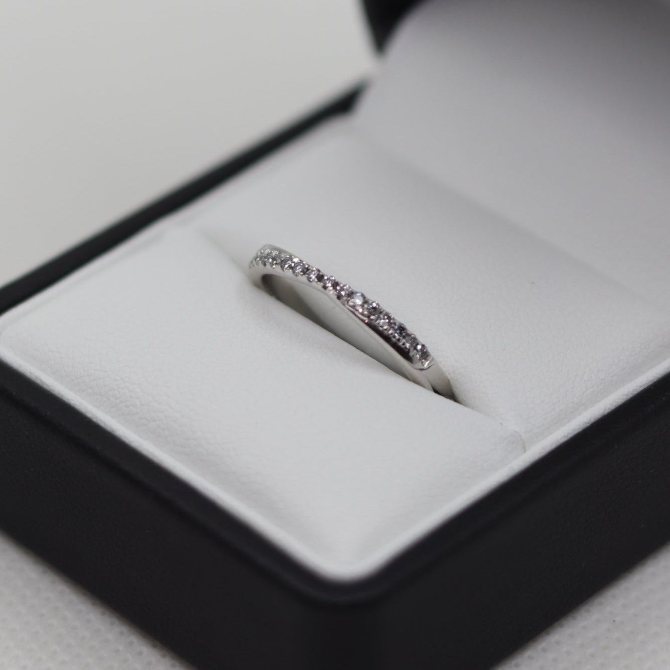 9ct White Gold Diamond Cross Over Eternity Ring