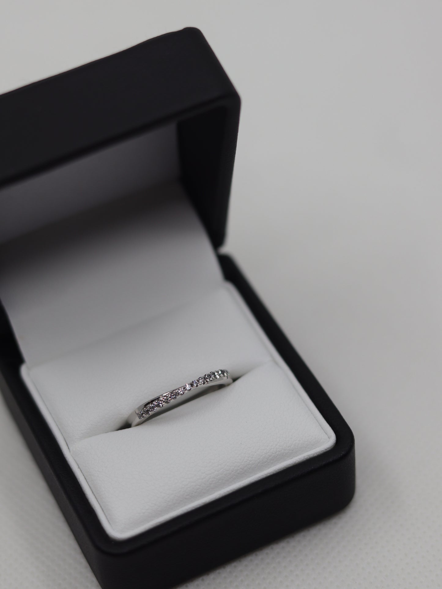 9ct White Gold Diamond Cross Over Eternity Ring