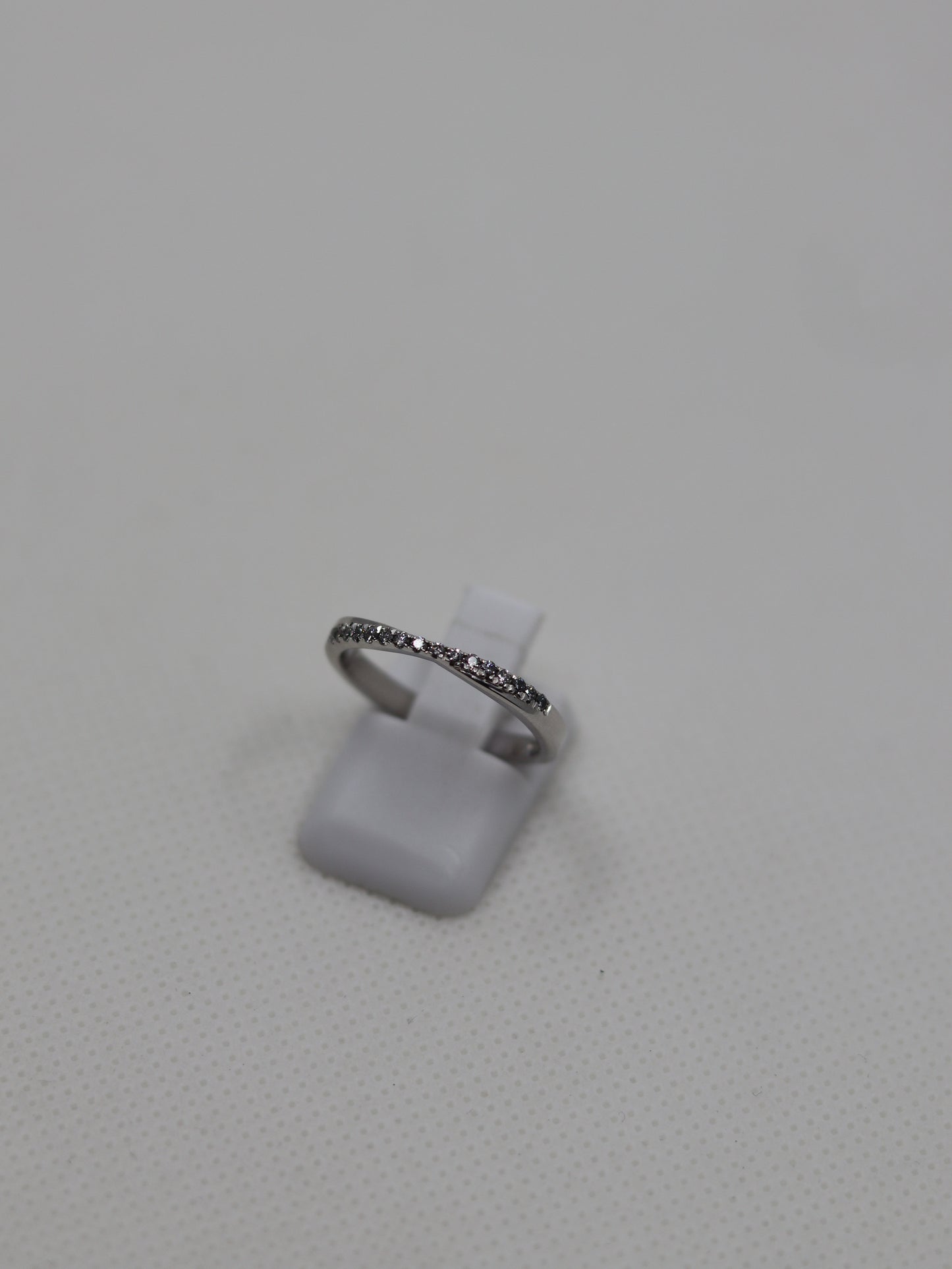 9ct White Gold Diamond Cross Over Eternity Ring