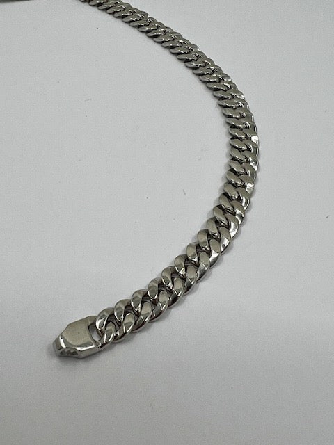 Silver Heavy Curb Link Bracelet