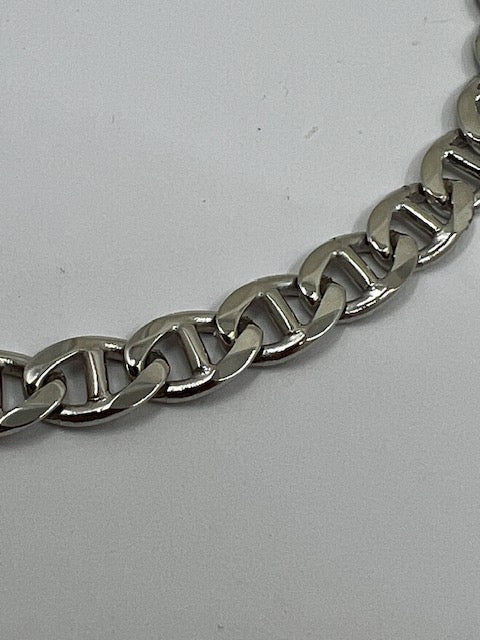 Silver Anchor Link Bracelet