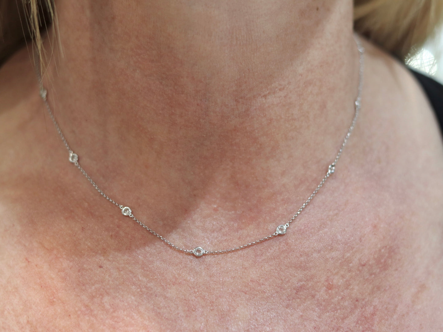 18ct White Gold Diamond Set Trace Chain