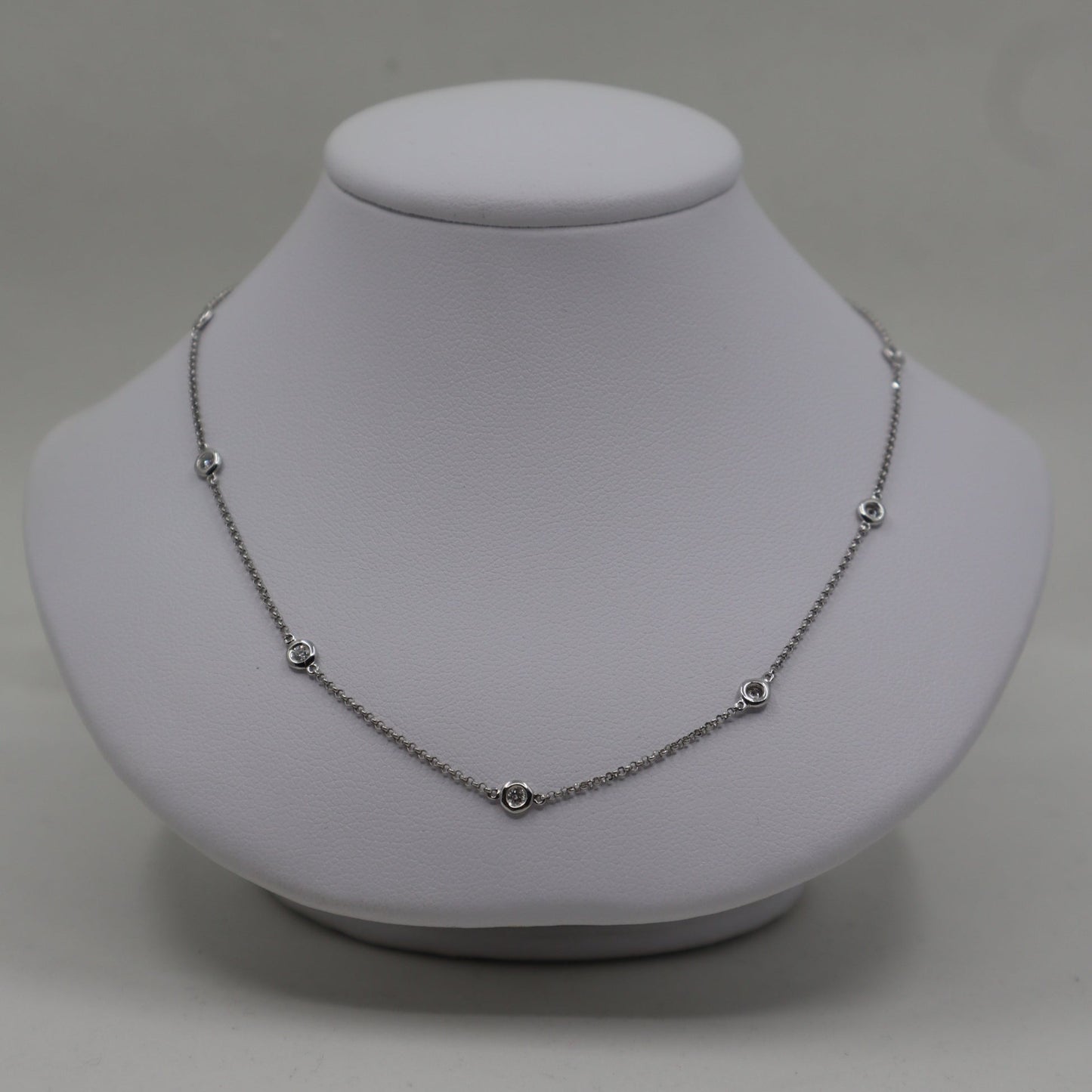 18ct White Gold Diamond Set Trace Chain